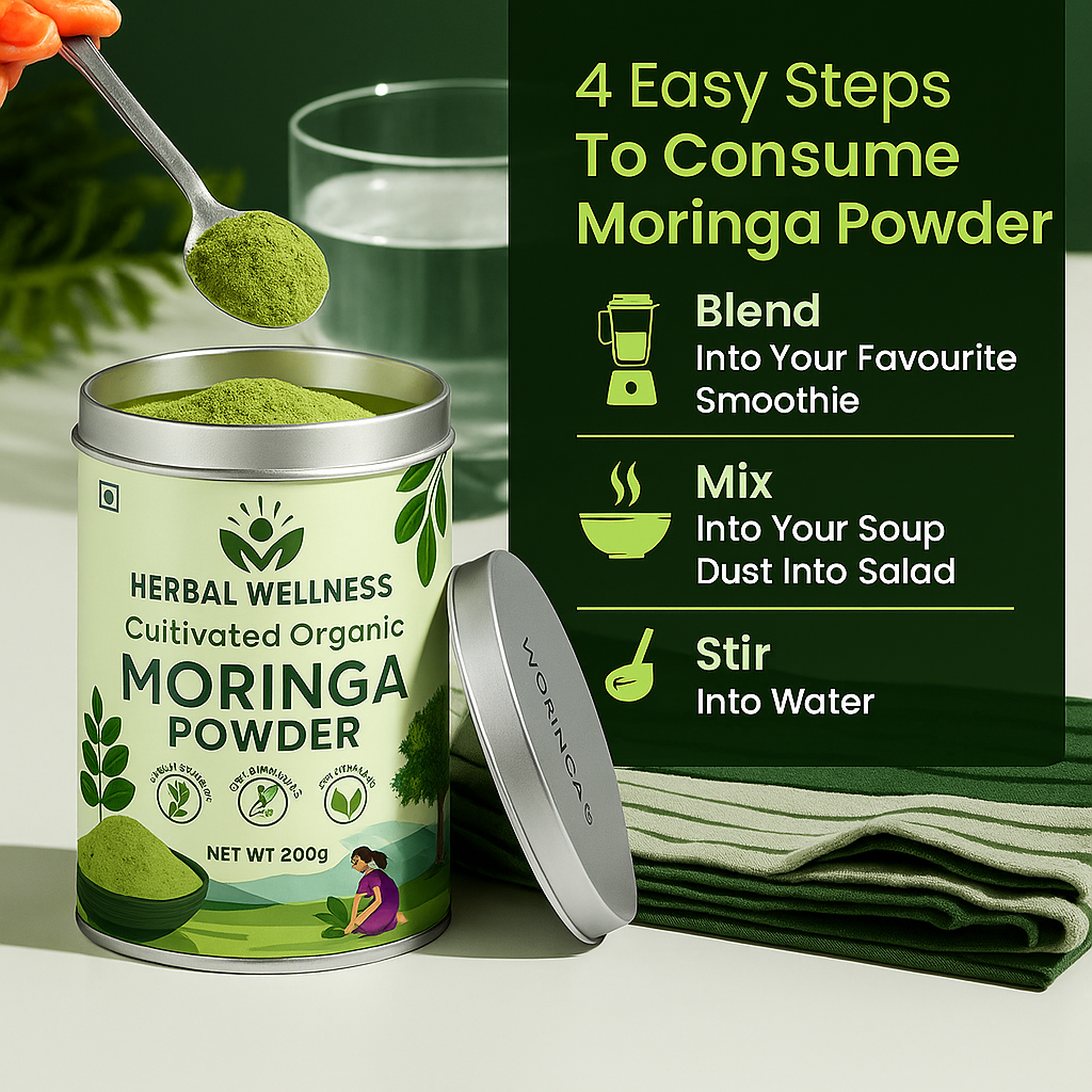 HERBAL WELLNESS NATURAL MORINGA POWDER